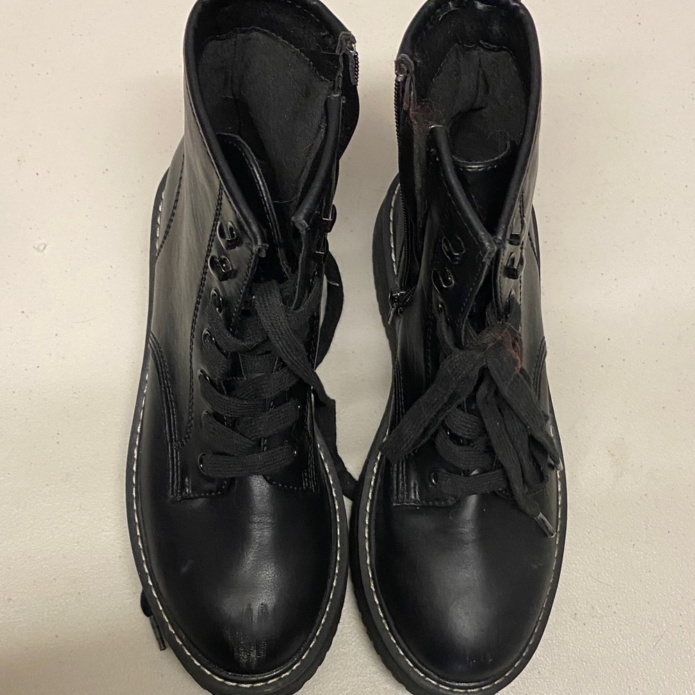 Madden Girl Black Lace-Up Boots